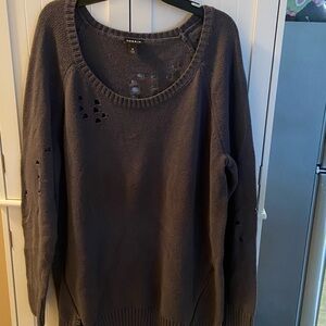 torrid distressed Women's Gray Sweater